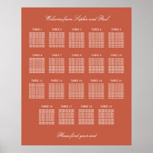 Poster Terracotta 19 Gráfico de Mesa de Casamento de Casa