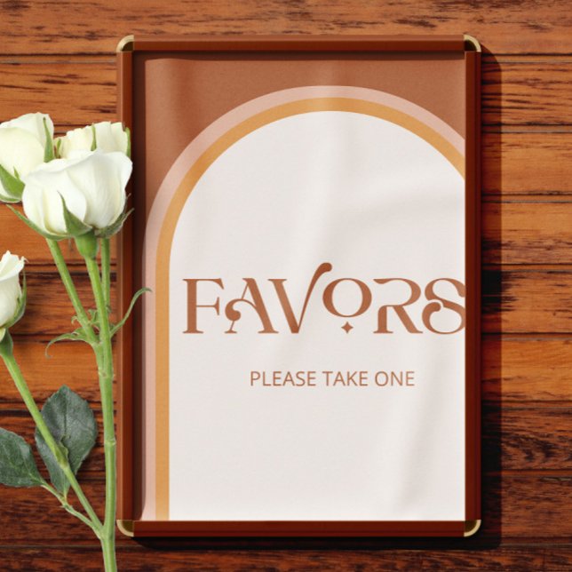 Poster Terracotta Arch Typografia Favor pegue um (Criador carregado)