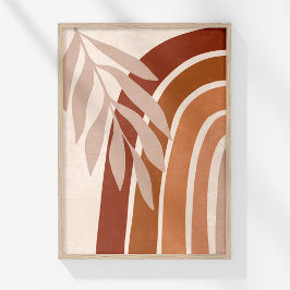Poster Terracotta Burnt Orange Abstrato Rainbow Wall Art
