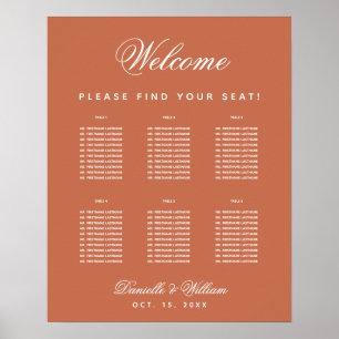 Poster Terracotta Casamento 6 Mesa Simples Carta de Assen