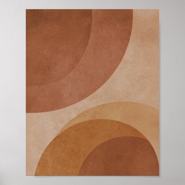 Poster Terracotta Circles - Minimalist Geometric (Frente)