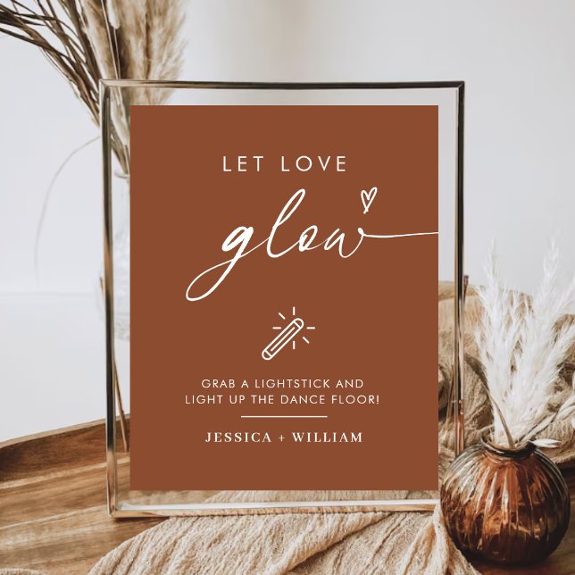 Poster Terracotta Deixa O Amor Brilhar Sinal De Vidro (Criador carregado)