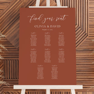 Poster Terracotta Elegant Script 8 Gráfico de Assentos de