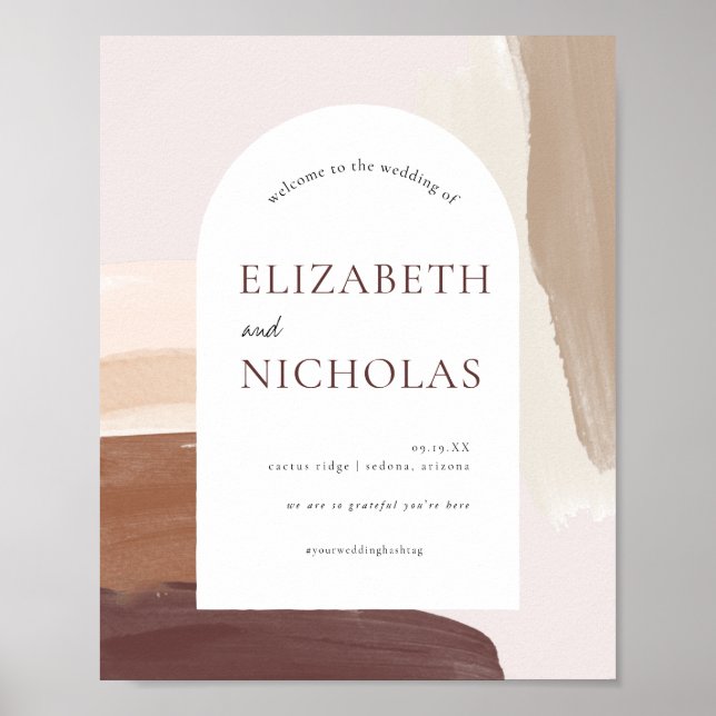 Poster Terracotta Espicado Moderno | Sinal de boas-vindas (Frente)