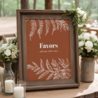 Terracotta Fern Leaf Botanical Weding Sinal Favor