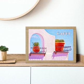 Póster Terracotta Haven, de Capri: Muro Adornada Itália