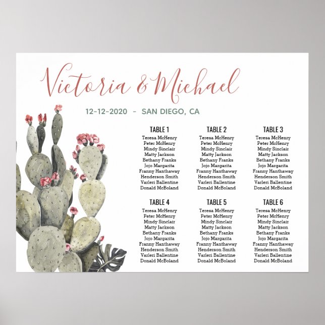 Poster Terracotta Khaki Cactus Gráfico Sentado Mexicano (Frente)