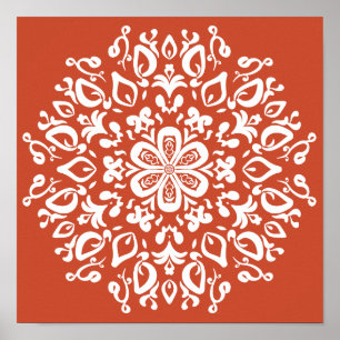 Póster Terracotta Mandala