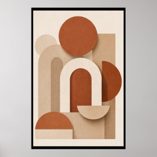 Poster Terracotta Minimalist Geometric