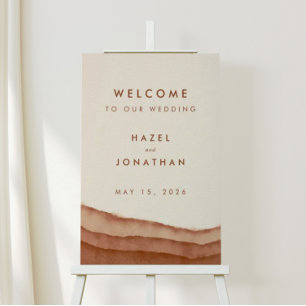 Poster Terracotta Ombre Minimalist Boho Wedding Welcome