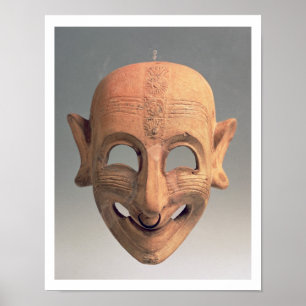 Póster Terracotta que sorri a máscara de San Sperate,
