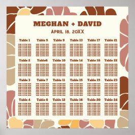 Poster Terracotta Retro Groovy Boho Casamento