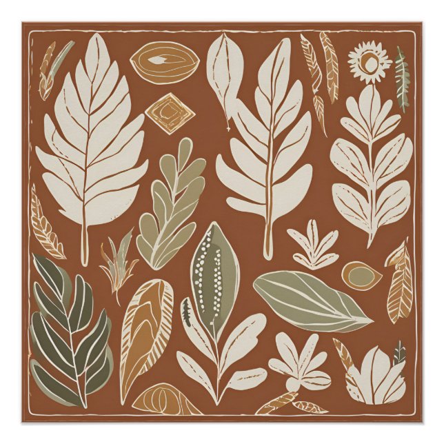 Póster Terracotta Wildflower Boho Primavera Wall Art Russ (Frente)