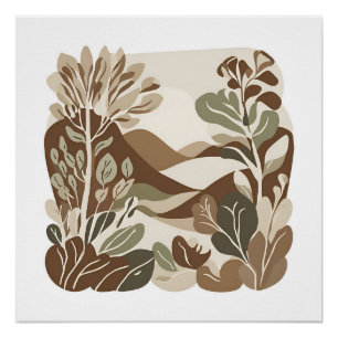 Póster Terracotta Wildflower Boho Primavera Wall Art Russ