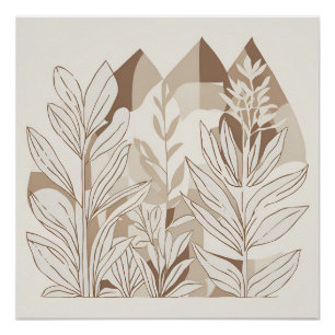 Póster Terracotta Wildflower Boho Primavera Wall Art Russ