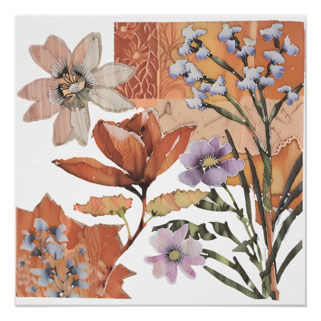 Póster Terracotta Wildflower Rustic Boho Wall Art (Frente)