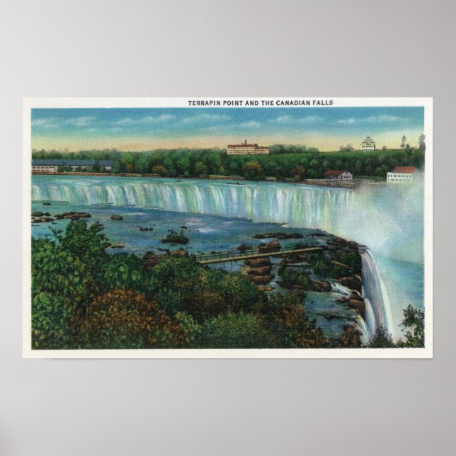 Poster Terrapin Point View of Canadian Falls (Frente)