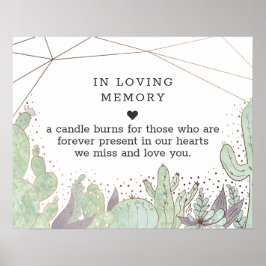 Poster Terrário de Cactus e Suculentas Sinal em Memória d