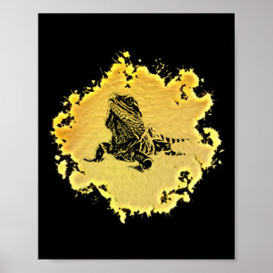 Poster Terrário Motivo Lagarto Iguana Réptil Colorido Lag