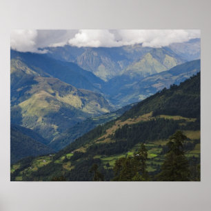 Póster Terras e aldeias no Himalaia