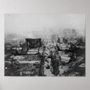Póster terremoto 1906 San Francisco, Califórnia