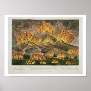 Póster Terremoto e erupção da montanha de Asama-y