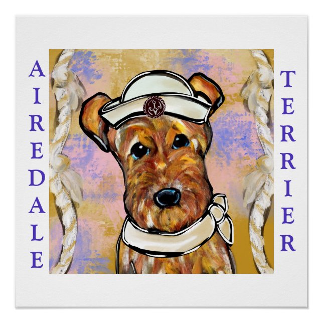 PÓSTER TERRIER AIREDALE   (Frente)