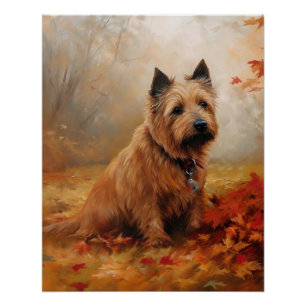Póster Terrier Australiano na Queda de Folhas de Outono I