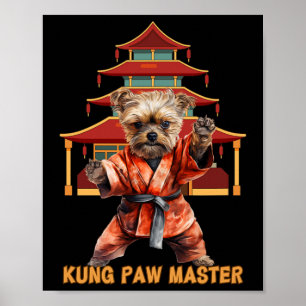 Poster Terrier de Yorkshire Yorkie Karate Artes Marciais 