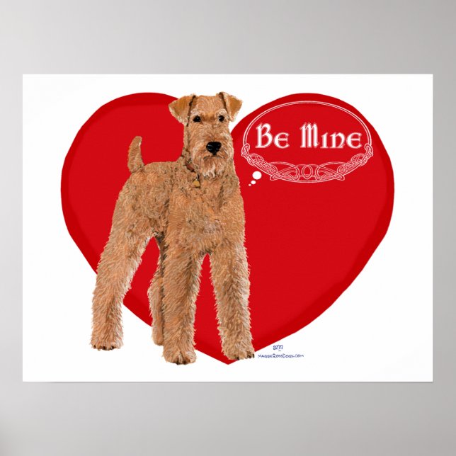 Poster Terrier Irlandês Valentine (Frente)