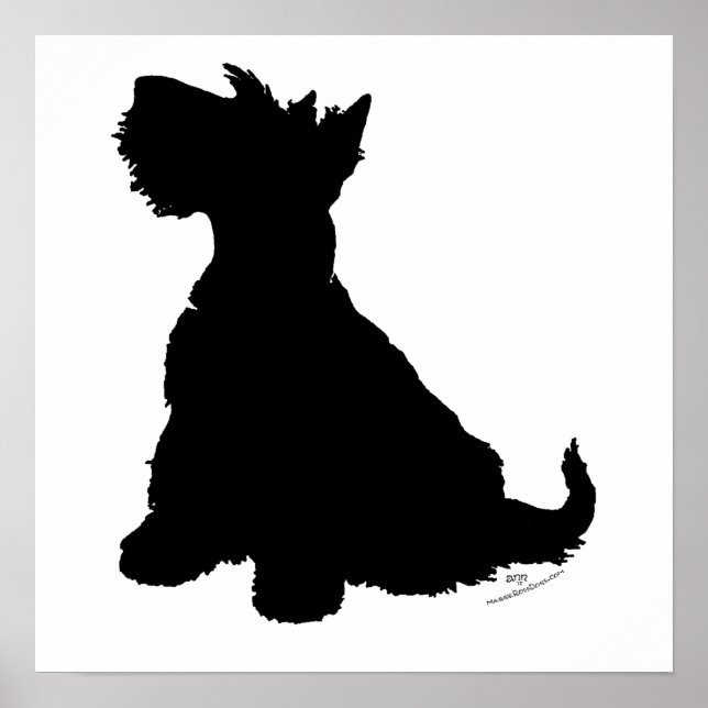 Póster Terrier Silhouette escocês (Frente)