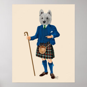 Póster Terrier, West Highland, em Kilt