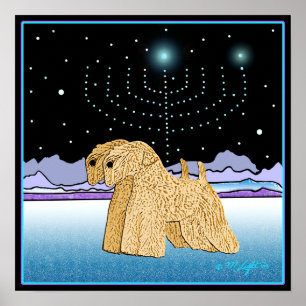 Póster "Terrier Wheaten em Chanukah "