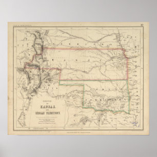 Póster Território de Kansas e de americanos nativos