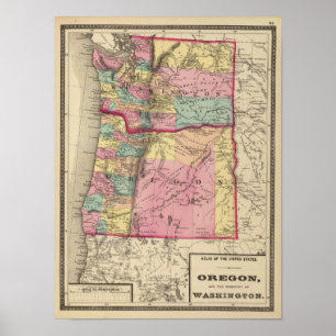 Póster Território de Oregon e de Washington