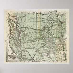 Póster Território indiano, Texas do norte e New mexico