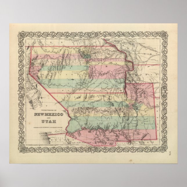 Póster Territórios do Novo México e Utah (Frente)