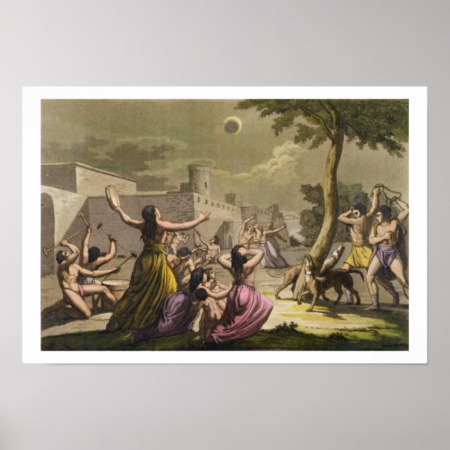 Poster Terror dos peruanos durante um eclipse do m (Frente)