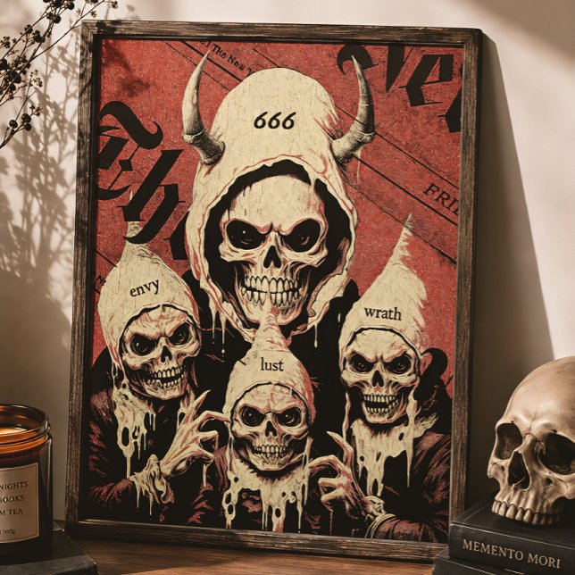 Poster Terror Oculto Sete Pecados Capitais Esqueleto Diab (Criador carregado)
