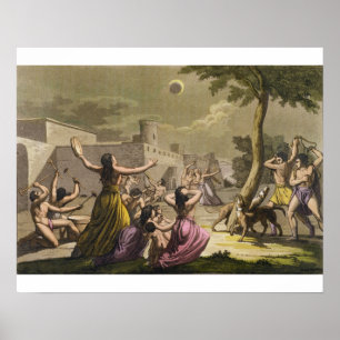 Poster Terror of the Peruvians during an eclipse of the m