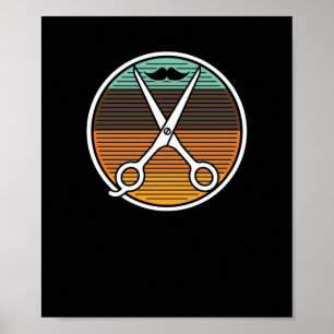 Poster Tesoura Vintage Barbers Hairstylist
