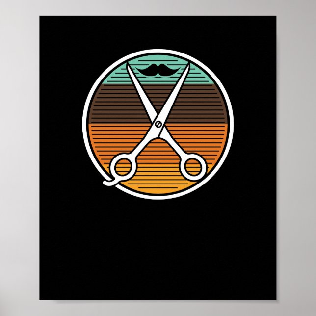 Poster Tesoura Vintage Barbers Hairstylist (Frente)