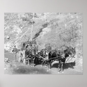 Póster Tesoureiro e guardas dos E.U. na estrada da palha