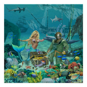Póster Tesouro do Recife de Coral da Sereia