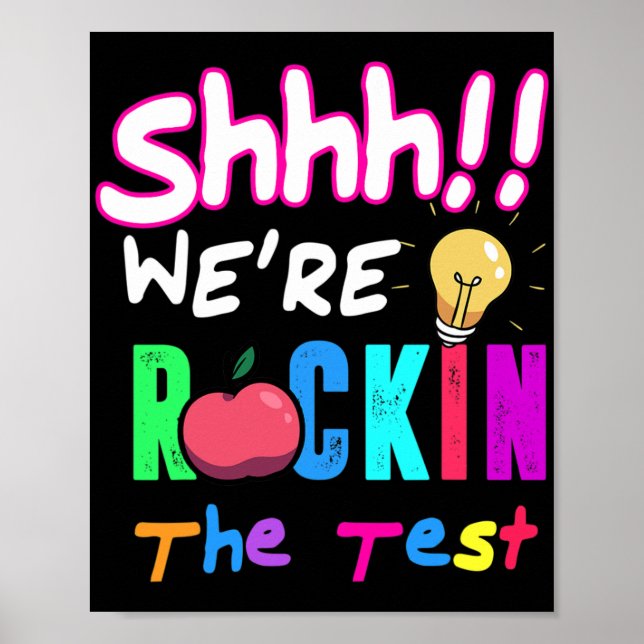 Poster Test Day Rock The Test Rainbow Teachent (Professor (Frente)