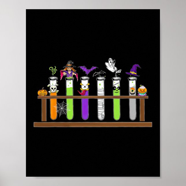 Poster Test Tube Chemistry Nerd de Ciência Spooky Ha (Frente)