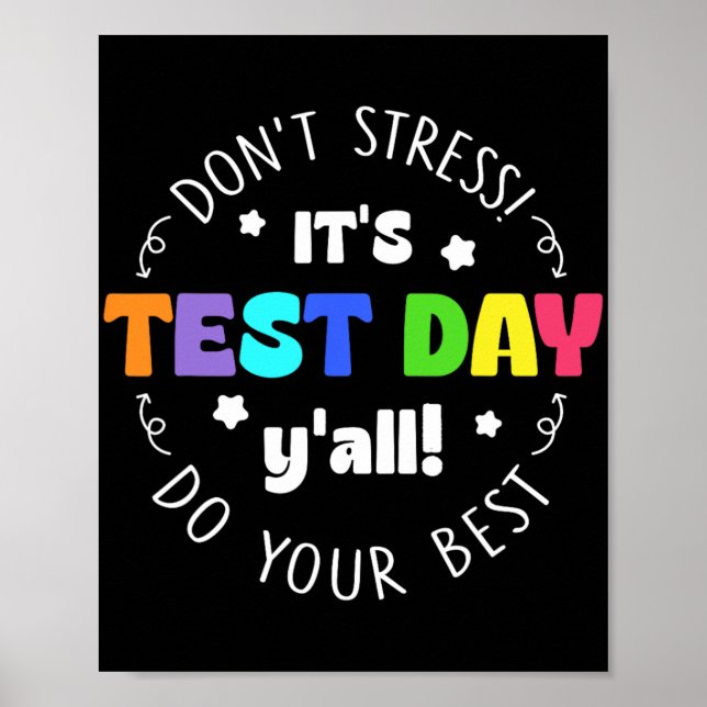 Poster Testando Não Estressar É Dia de Teste (Frente)