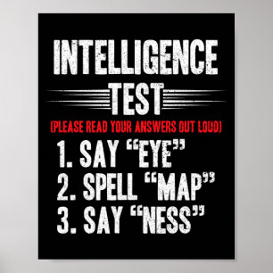 Poster Teste de Inteligência Masculina Diz Olho M A P Nes