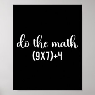 Poster Teste de Matemática Engraçado Faça o Professor de 