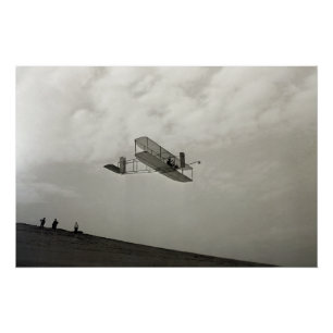 Póster Teste de Voo de Planador Aviação Irmãos Wright